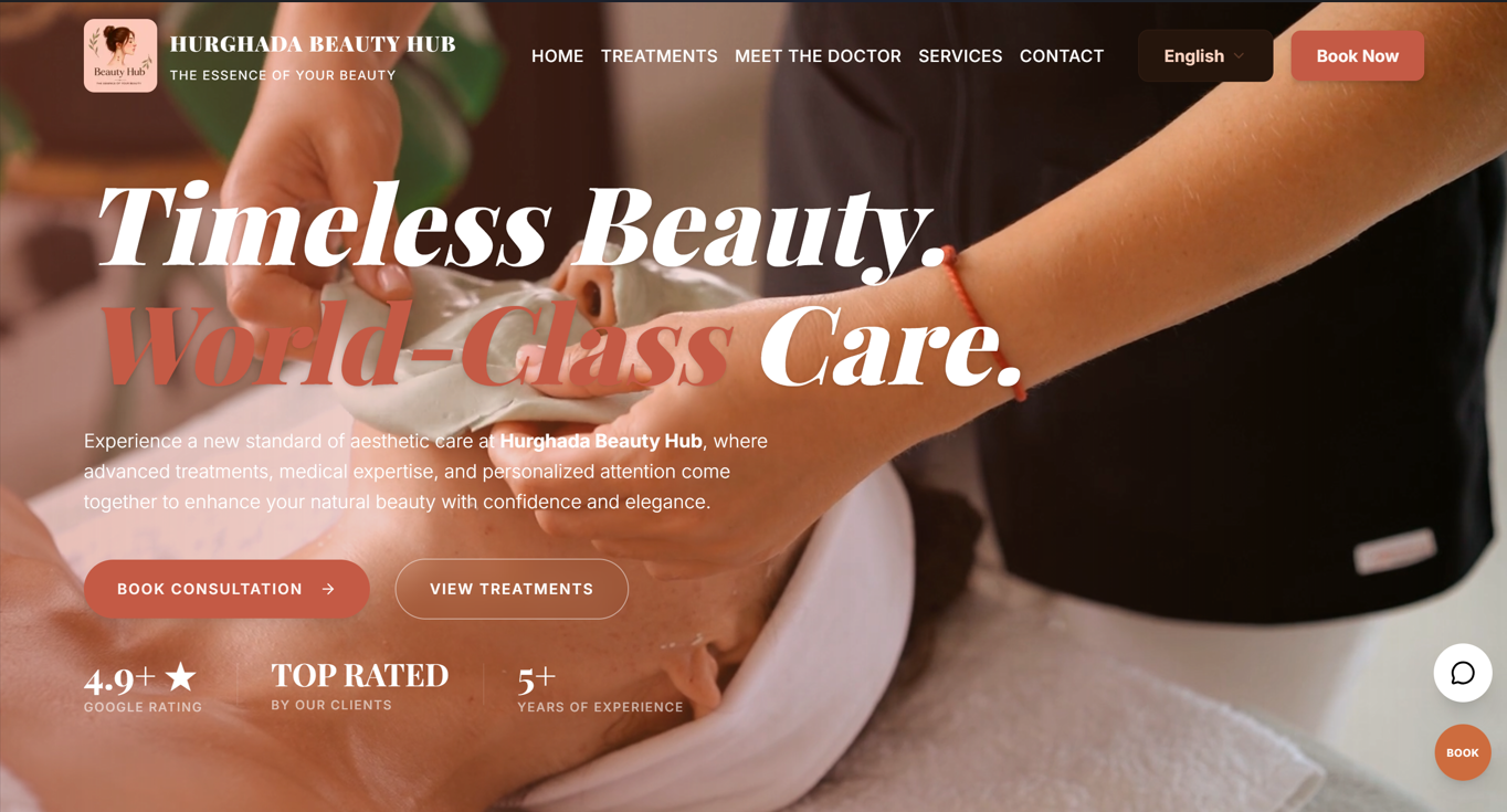 Hurghada Beauty Hub — Luxury Multilingual Aesthetic Clinic Platform screenshot 1
