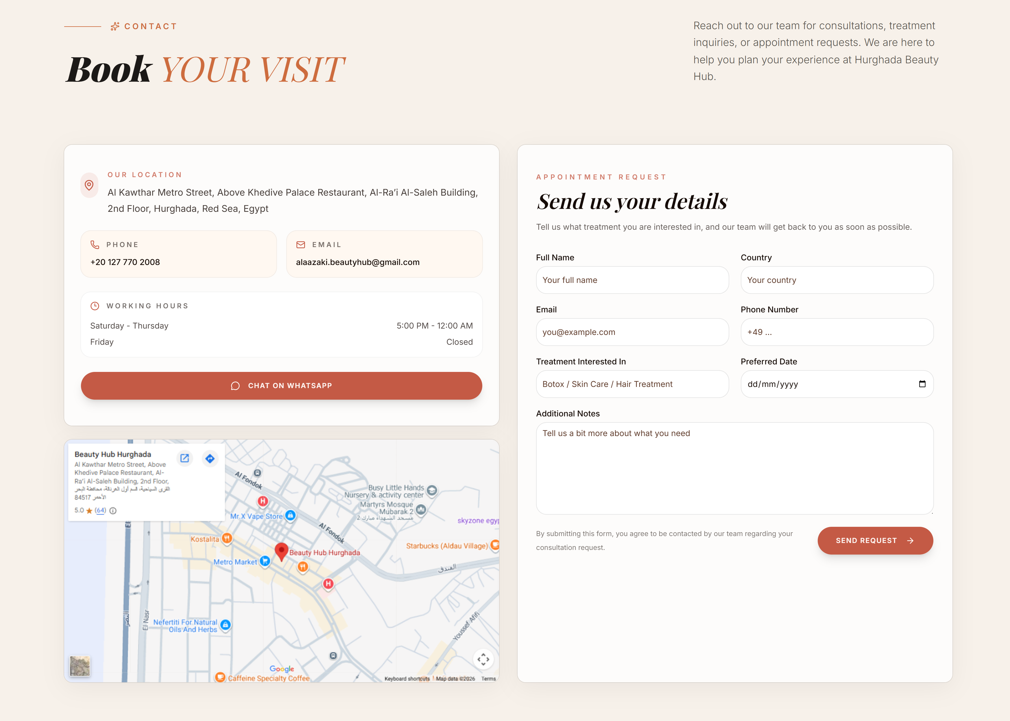 Hurghada Beauty Hub — Luxury Multilingual Aesthetic Clinic Platform screenshot 6